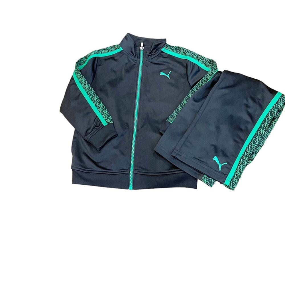 PUMA Boys Black and Green Track Suit Size 4T